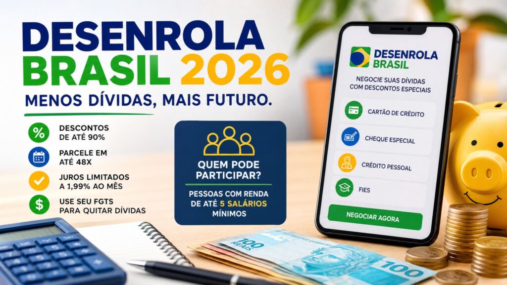 Desenrola Brasil 2026 como funciona o novo programa, quem pode participar e como renegociar dívidas.